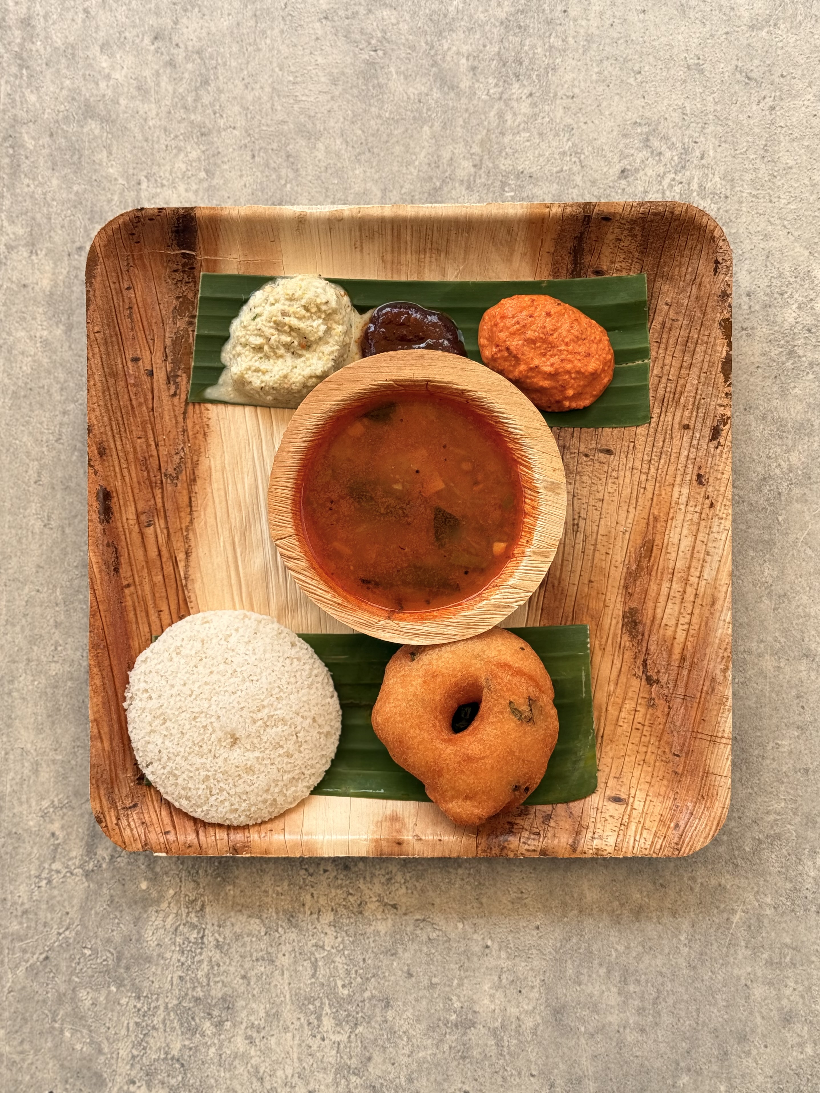 Idly Vada served with sambar and chutney at BIDo